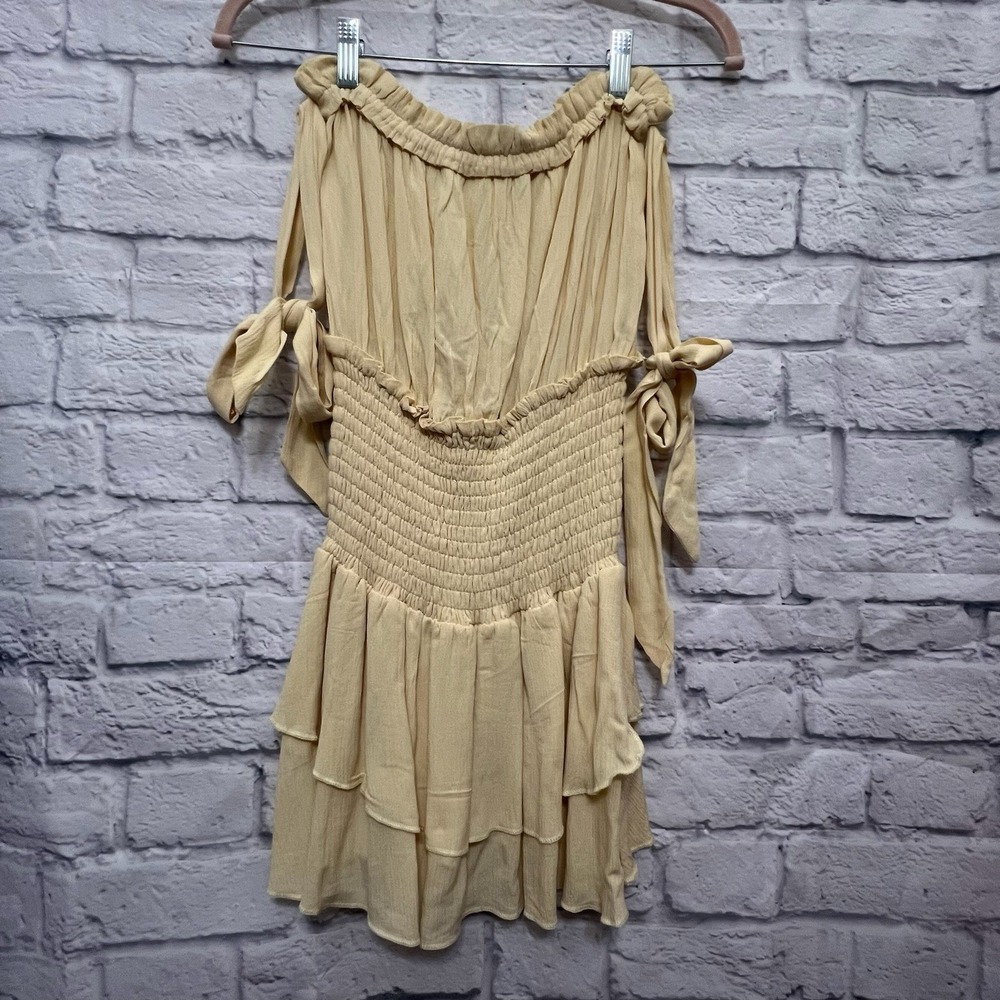 Vici Collection Passionflower Smocked Off The Shoulder Romper Mauve Size S Flowy